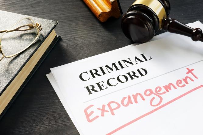 Expunge of criminal record. Expungement written on a document
